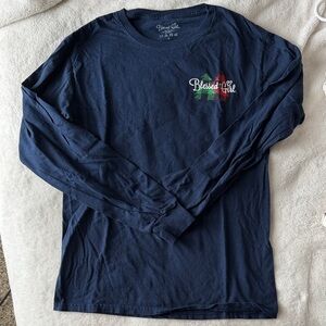 Blessed Girl Navy Long Sleeve Tee